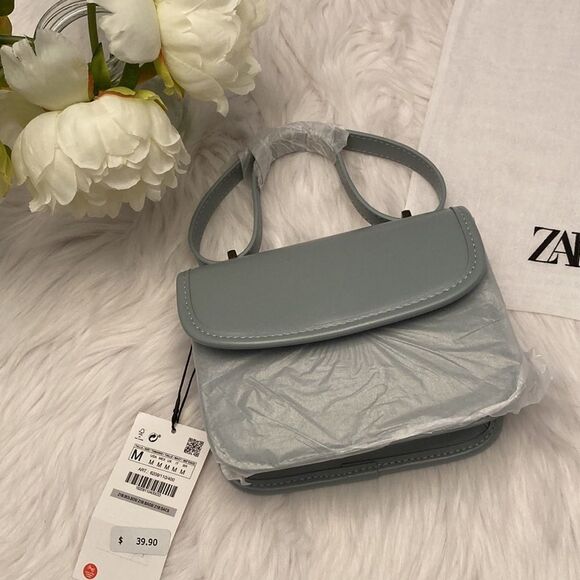 Zara Blue Minimalist Shoulder Small Crossbody Mini Bag - Picture 11 of 13